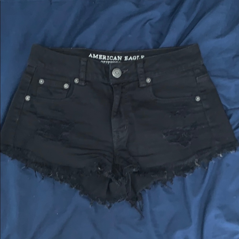 American Eagle Black Denim Shorts (SIZE 2)